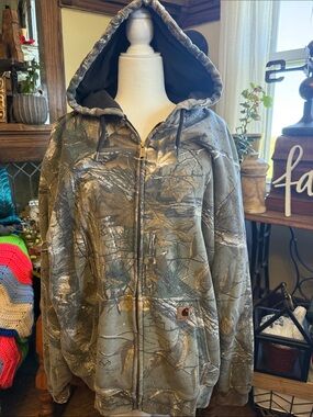 Carhartt Realtree Camo Hooded Zip Jacket - Green, Brown, Tan
